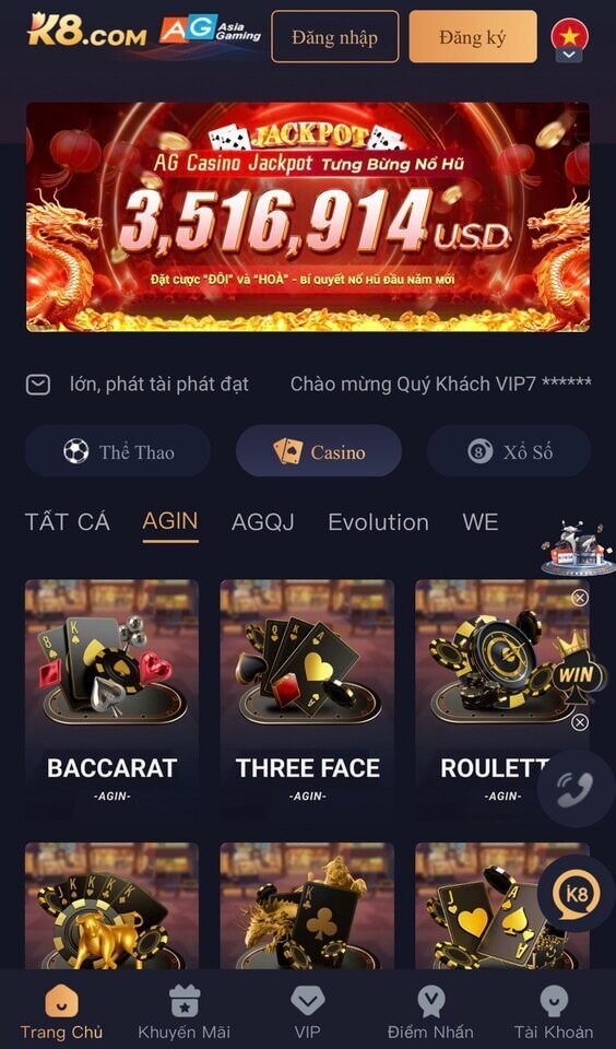 Đánh giá chi tiết Casino online uy tín K8